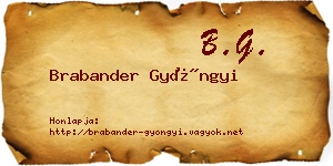 Brabander Gyöngyi névjegykártya