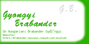 gyongyi brabander business card